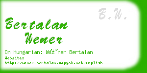 bertalan wener business card